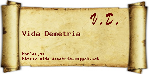 Vida Demetria névjegykártya
